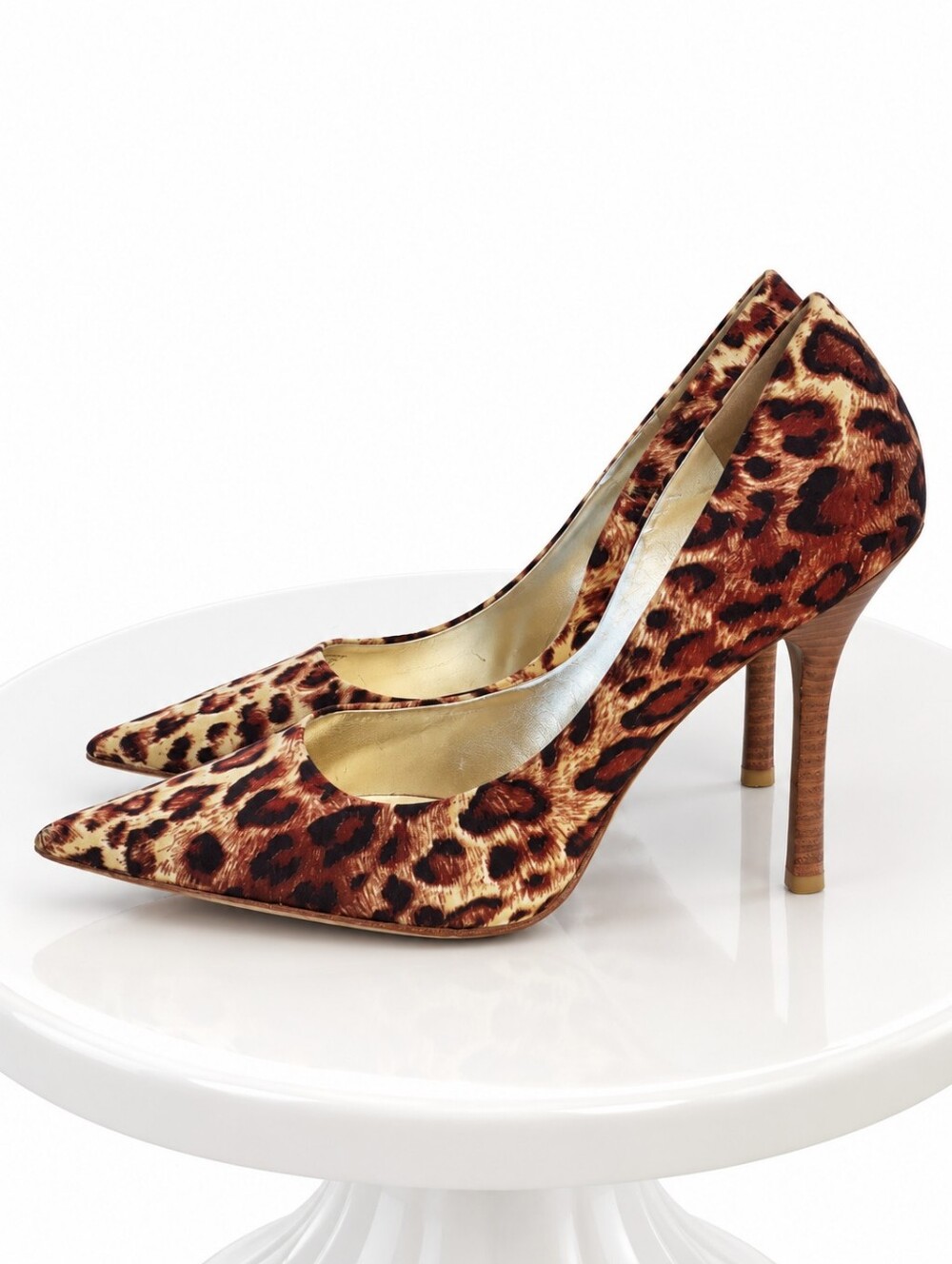 NWT Guess Leopard Print Pointed Toe Stiletto Pumps, Size 10, Leather Sole